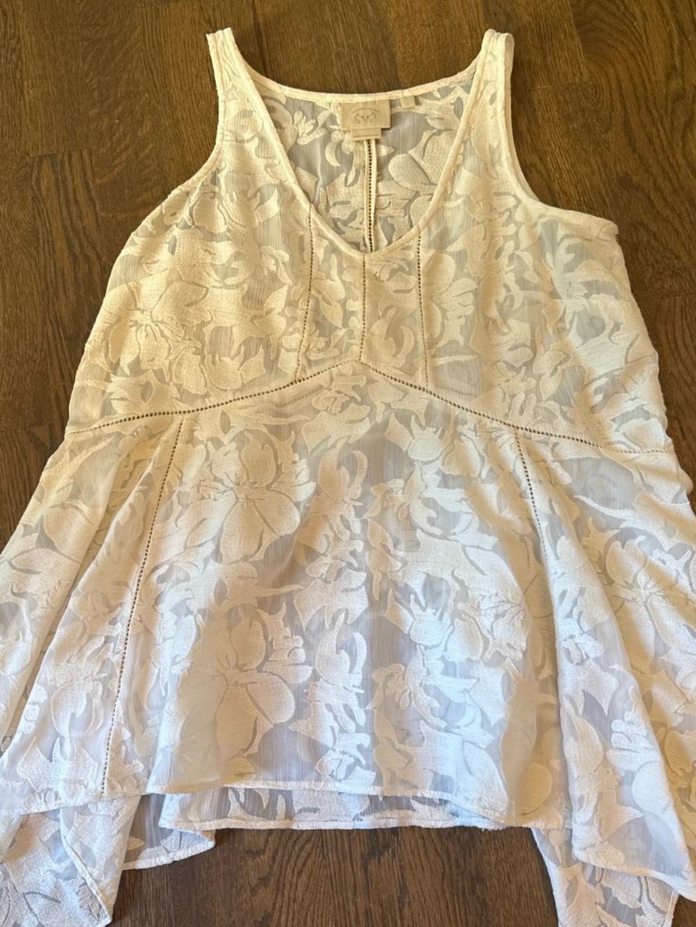 Lightweight Cream Lace Tank Top